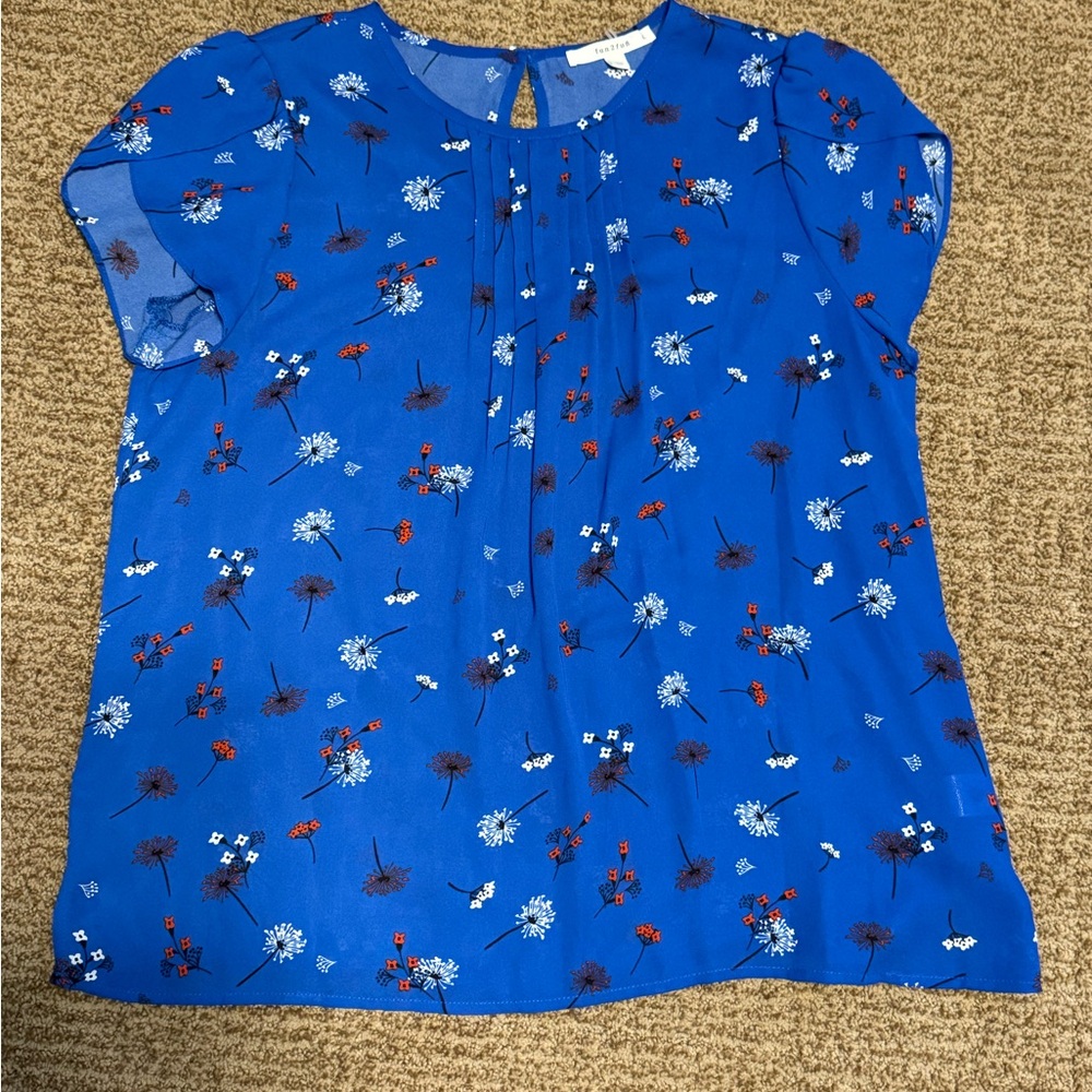 Blue Floral Women's Blouse